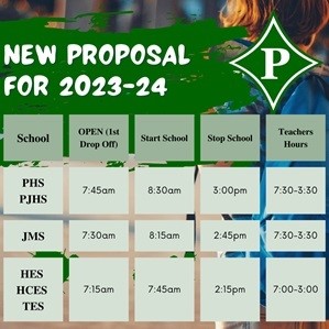 Proposed Start and Stop Changes for 2023-2024